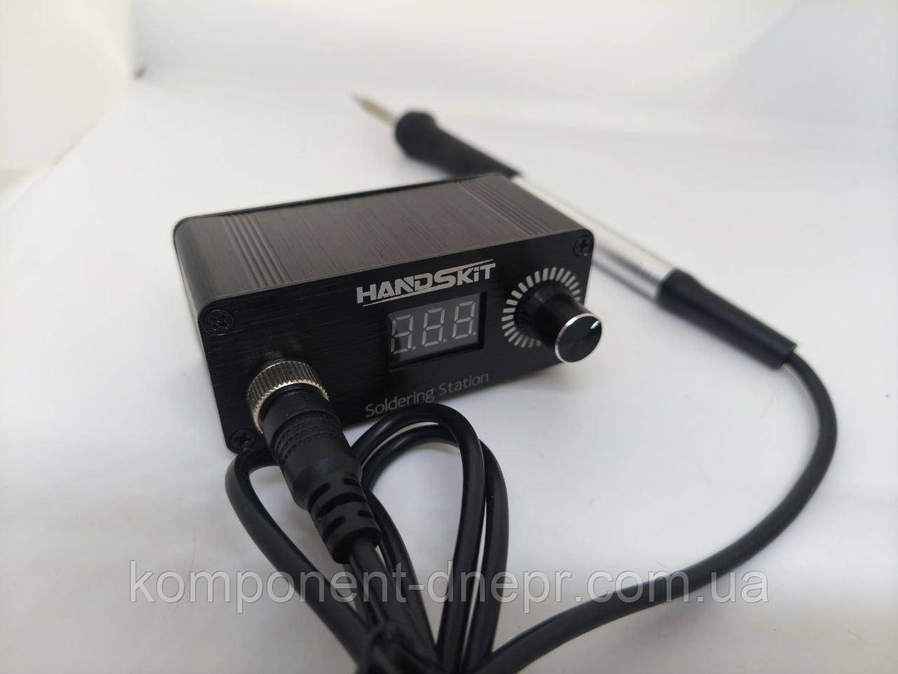 Мініпаяльна станція HandsKit T12C LED дисплей, 72 W, 200-450 °C, DC-12-24 V з блоком живлення, фото 1