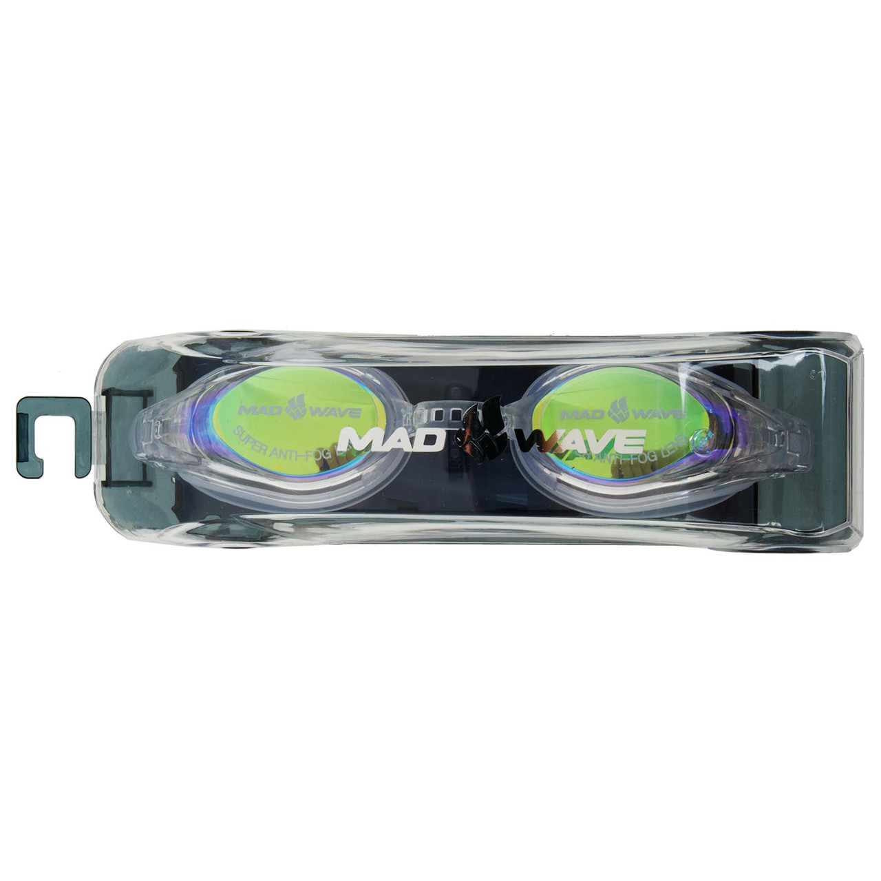 Окуляри для плавання з футляром, дорослі дзеркальні лінзи "Mad Wave" COMPETITION MIRROR AUTOMATIC, M043002