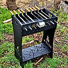 Мангал розбірний високий преміум з автоматичною шашличницею 8 шампурів, фото 2