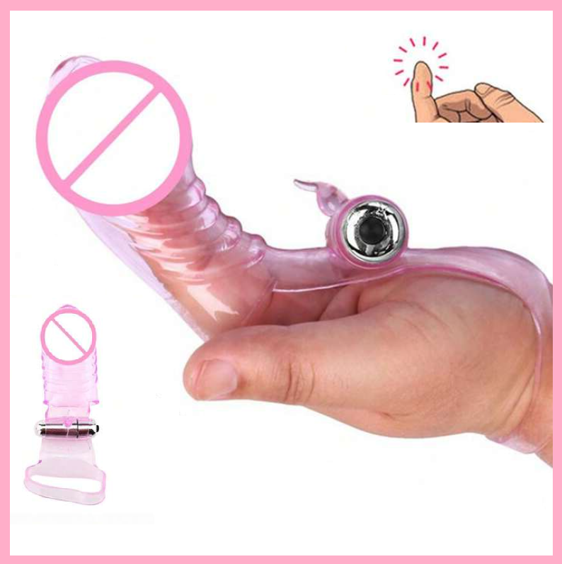 Насадка на палець у вигляді фалоімітатора на батарейках, Рожевий вібростимулятор точки G, Інтимні іграшки, фото 1