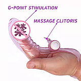 Насадка на палець у вигляді фалоімітатора на батарейках, Рожевий вібростимулятор точки G, Інтимні іграшки, фото 5
