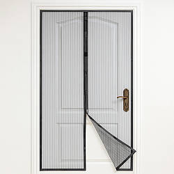 Москітна шторка на двері 210х100см, Magic Mesh, Чорна / Антимоскітна сітка на двері