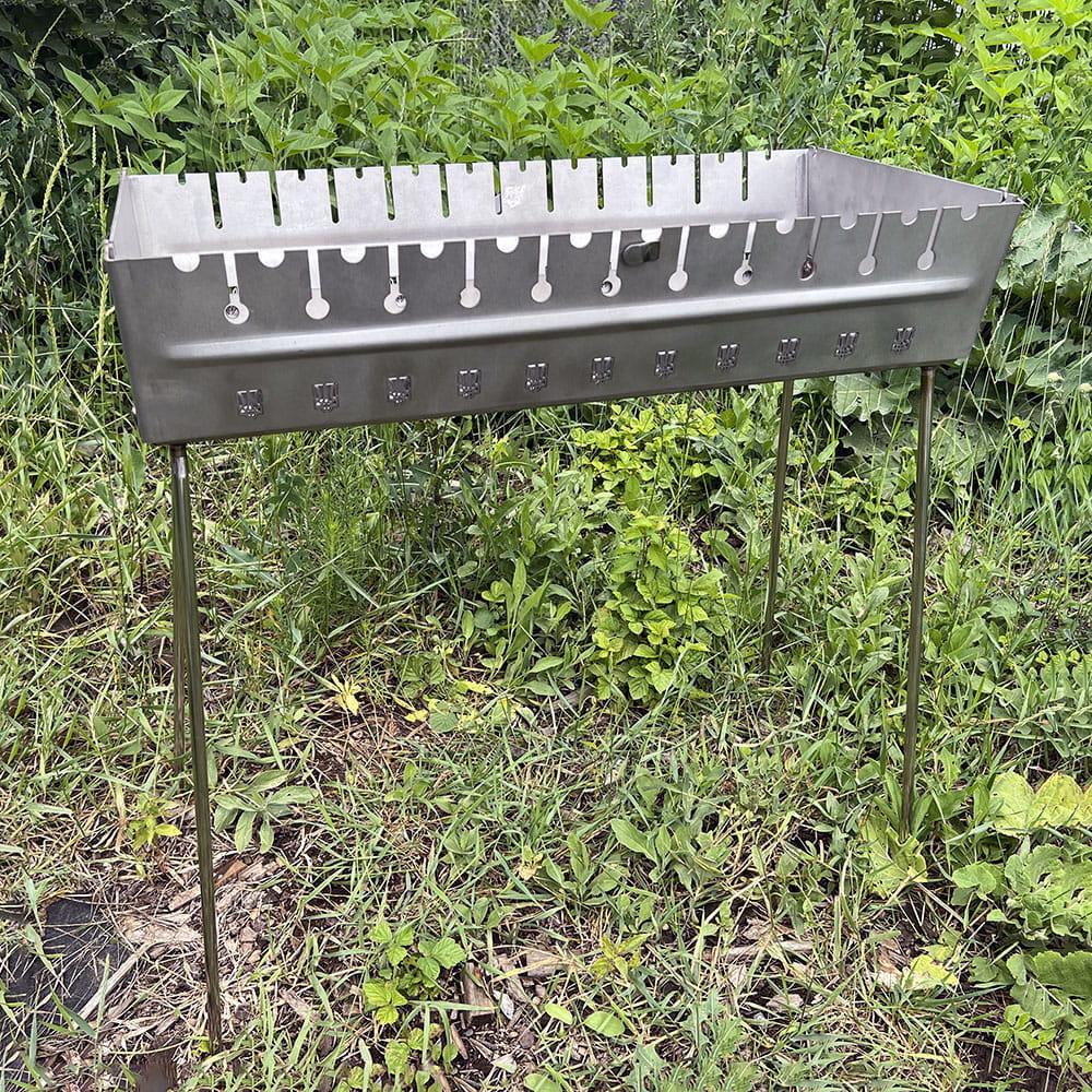 🥩 Мангал-валіза з нержавіючої сталі 3 мм + шампурі– ідеальний набір для шашлику та барбекю, фото 1