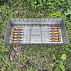 🥩 Мангал-валіза з нержавіючої сталі 3 мм + шампурі– ідеальний набір для шашлику та барбекю, фото 2