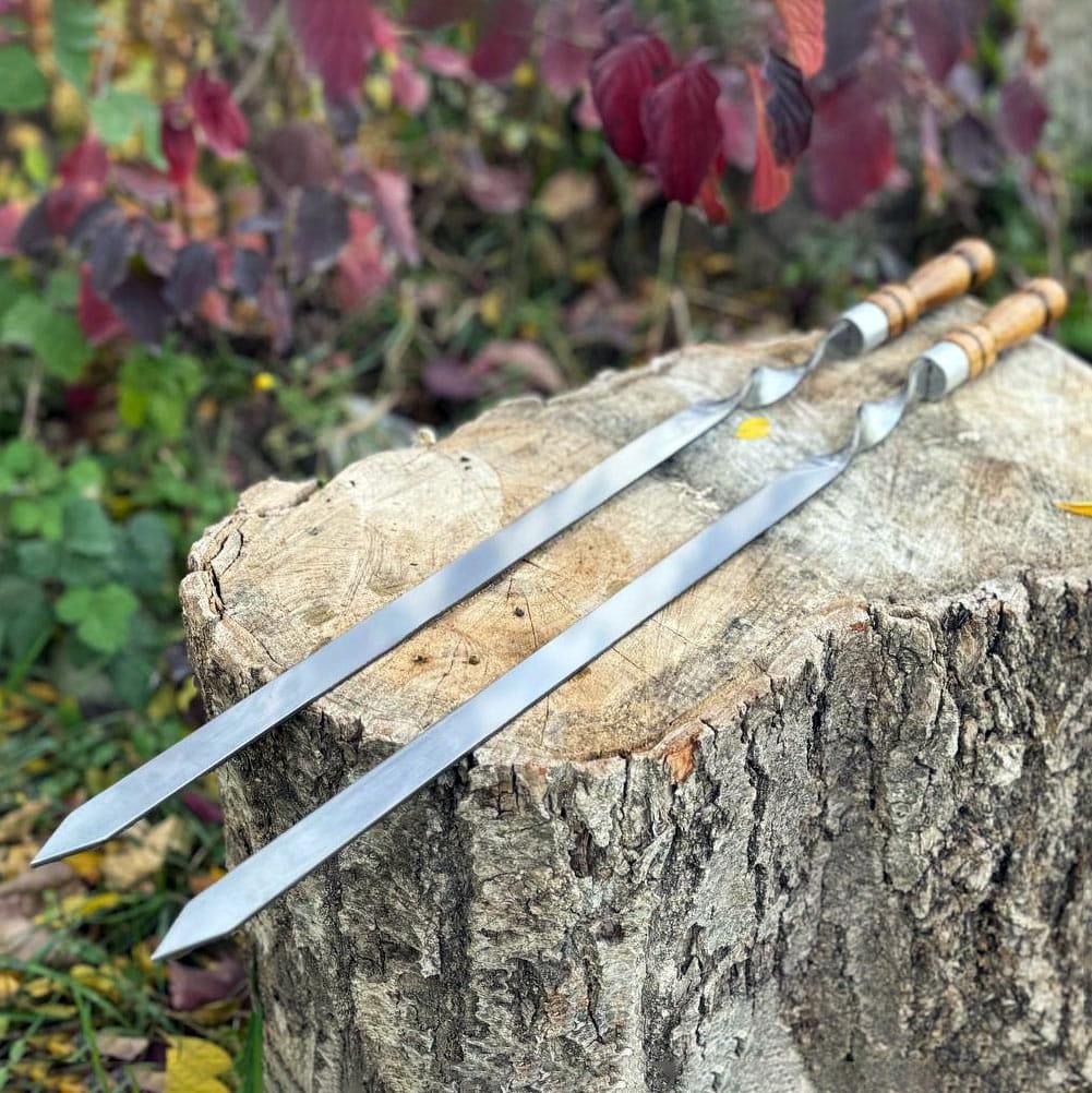 Шампур для люля-кебаб з дерев’яною лакованою ручкою, фото 1