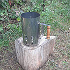 Стартер для розпалювання вугілля з нержавіючої сталі Великий Діаметр: 16.5 см Висота: 27 см Глибина 21 см, фото 4