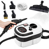 Портативний пароочисник для дому, 2500Вт, 1,2л + 7 насадок / Парогенератор для прибирання / Паровий очищувач
