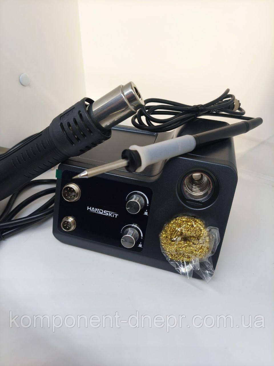 Паяльна станція 2в1 HandsKit 812A (паяльник Т12+фен), OLED дисплей, 72 W, 150-480 °C, 220V, фото 1