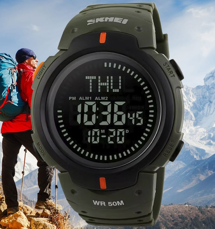 Чоловічий тактичний годинникSkmei Kompass Nano з компасом