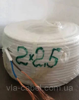 Провід гнучкий ШВВП 2х2.5 мідний плоский Одеса ГОСТ (бухта 100м), фото 1