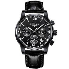 Чоловічий кварцовий годинник Guanquin Liberty Leather, фото 2