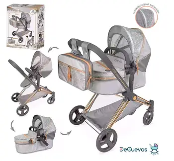 Візок для ляльок і пупсів 81777 трансформер 3в1 DECUEVAS