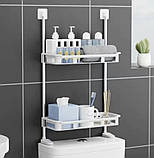 Органайзер двоярусний стелаж для ванної та туалету 30×14×58 см, фото 2