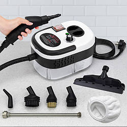Портативний пароочисник для дому, 2500Вт, 1,2л + 7 насадок / Парогенератор для прибирання / Паровий очищувач