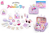 Набір дитячої косметики Princess Toy 25 предметів у валізі з сідіорогом фіолетовий