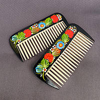 Гребінець "Сині квіти" 5,5*11,5 см., з Петриківським розписом, ручна робота