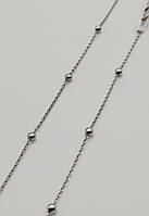 Срібний ланцюжок якірного плетення з кульками (40-45см)