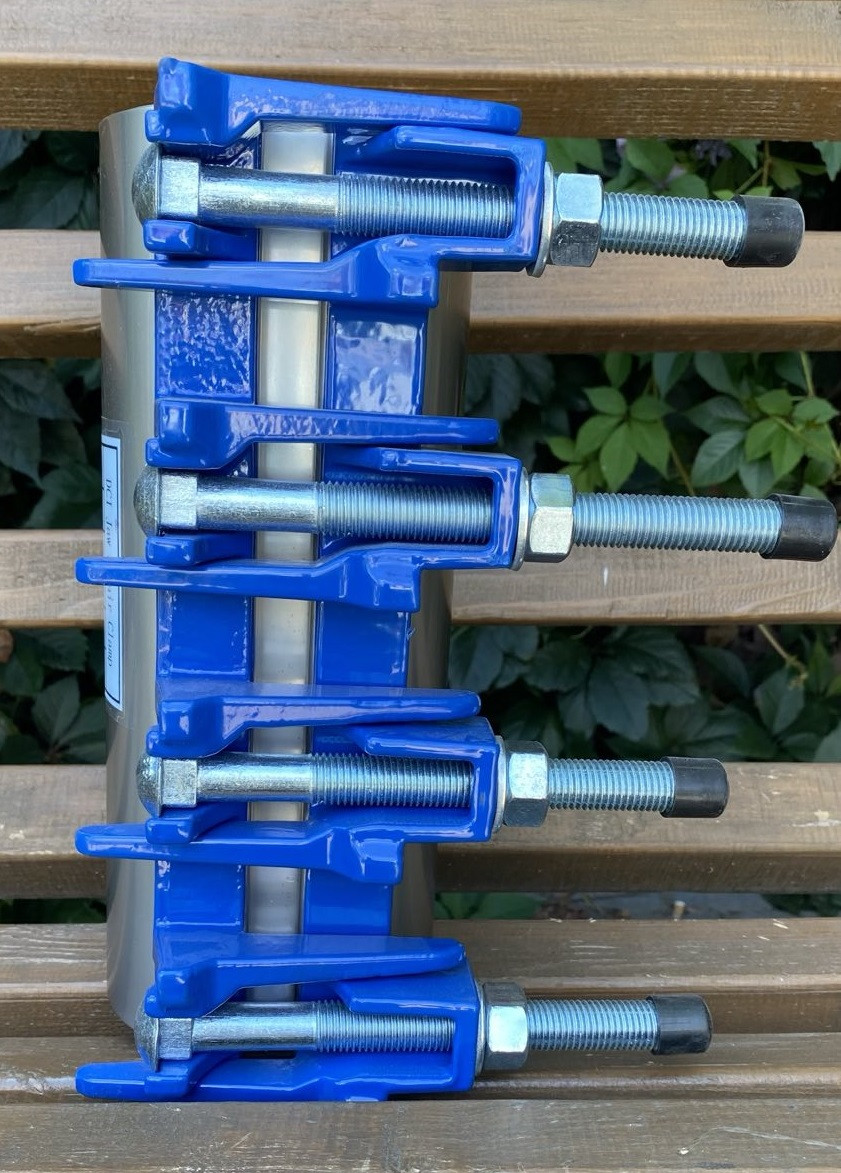 Хомут ремонтний нерж Ду 100 (108-118мм) L=300 Ч.Кр, фото 1