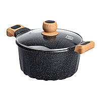 Каструля алюмінієва MGC HP-4-433B з антипригарним покриттям 5 літрів чорна