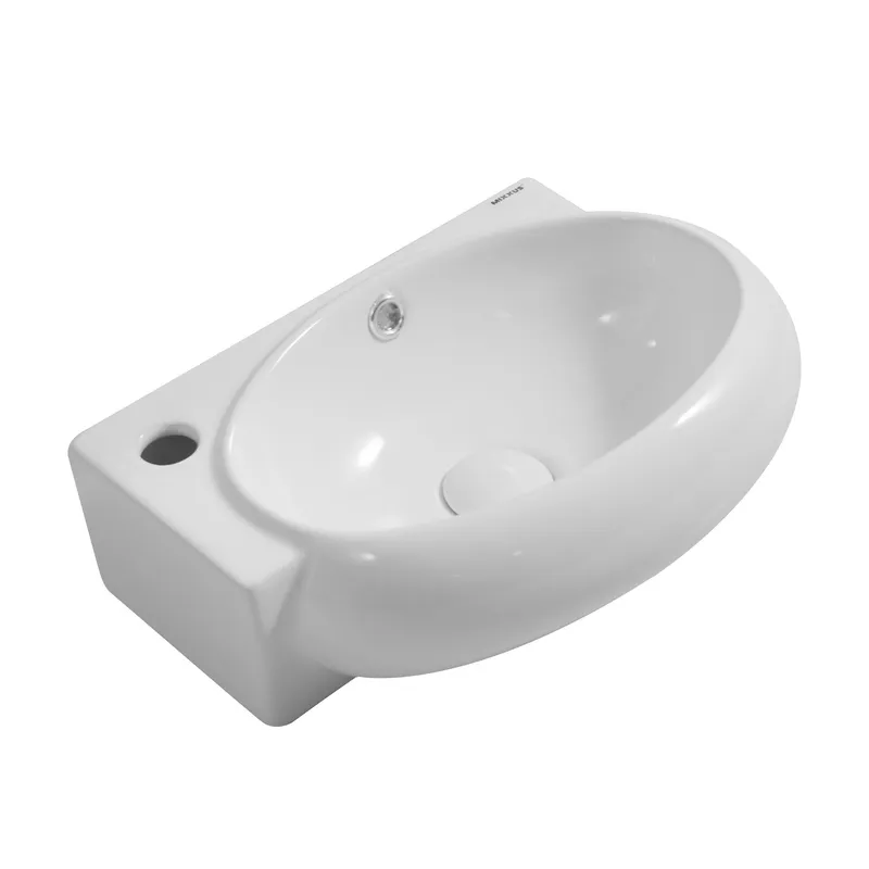 Раковина підвісна Mixxus Premium DIVERSE-1201-R 400х215х140mm з отвором під змішувач та переливом (