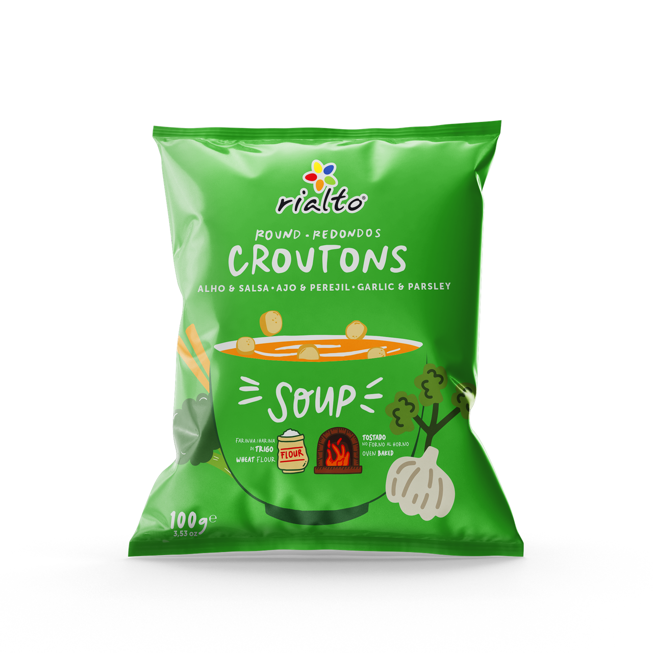 Круглі крутони - часник та петрушка 100г/14шт, фото 1