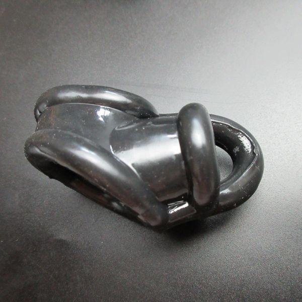 Фіксатор на пеніс, затискач для члена Oxballs чорний силікон, фото 1