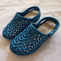 Крокси жіночі бежево-бірюзові, розміри в описі