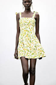 Zara коротка сукня зі змішаної лляної тканини з принтом 8351/037/330 розм. S