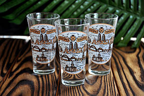 Набір рюмок (3шт) склянних з написом "Дніпро", 50мл
