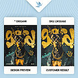 Картина за номерами Доберман із золотим ланцюгом. Тварини. З фарбами металік 40*50 см Орігамі LW 30460, фото 4