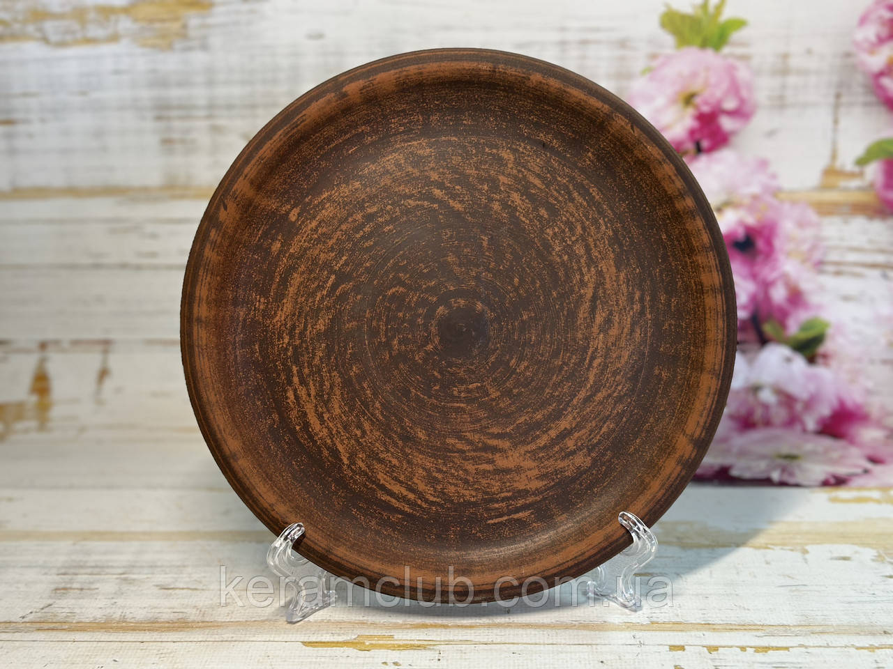 Керамічна тарілка Керамклуб з червоної глини 21 см, фото 1