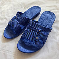 Шльопанці жіночі сині з квітами, розміри в описі