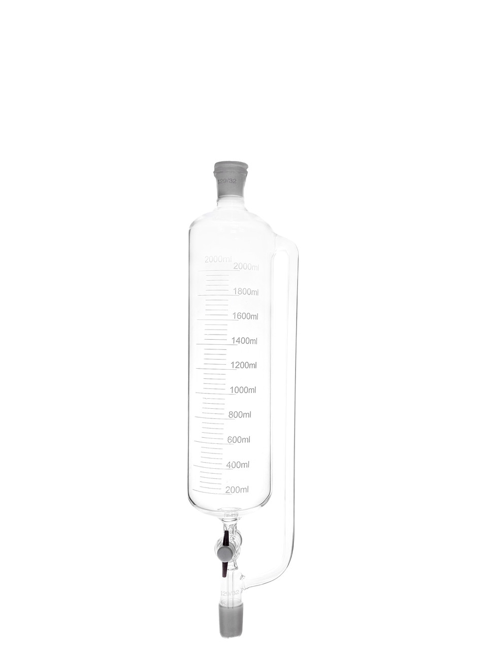 Воронка циліндрична крапельна з переливом і мітками 29/32, 2000 мл
