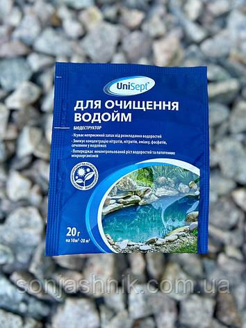 Біодеструктор UniSept 20г для очищення водойм, фото 1