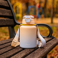 Дитячий термос 600 мл з напувалкою та ремінцем з нержавіючої сталі 17.3 см пляшка термос для дітей до школи
