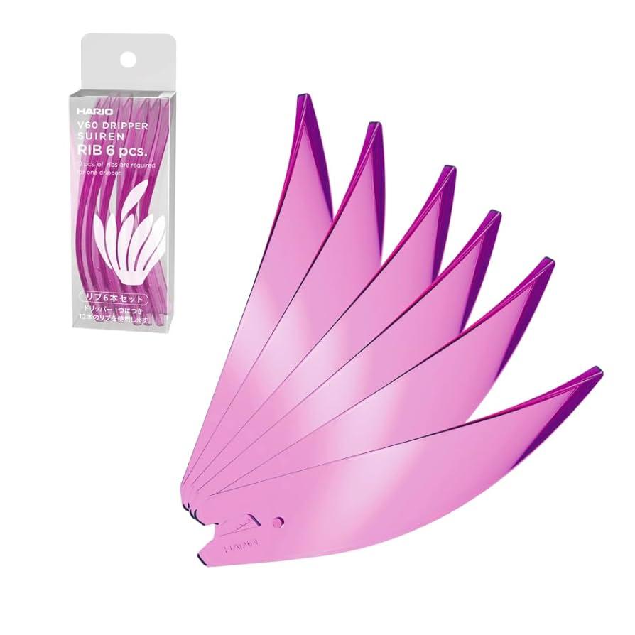 Комплект ребер Hario V60 Suiren Dripper Ribs 6 шт. Pink