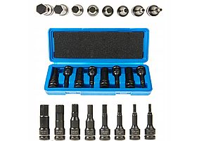 Набір ударних біт упресованих в головку (H5-H19) 1/2" CrMo 8 шт. Silver S11037