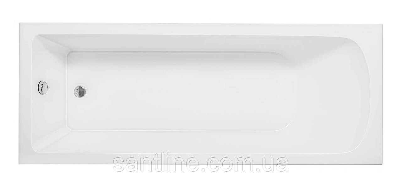 Ванна акрилова Milas 120x70х38 см прямокутна без ніжок, фото 1
