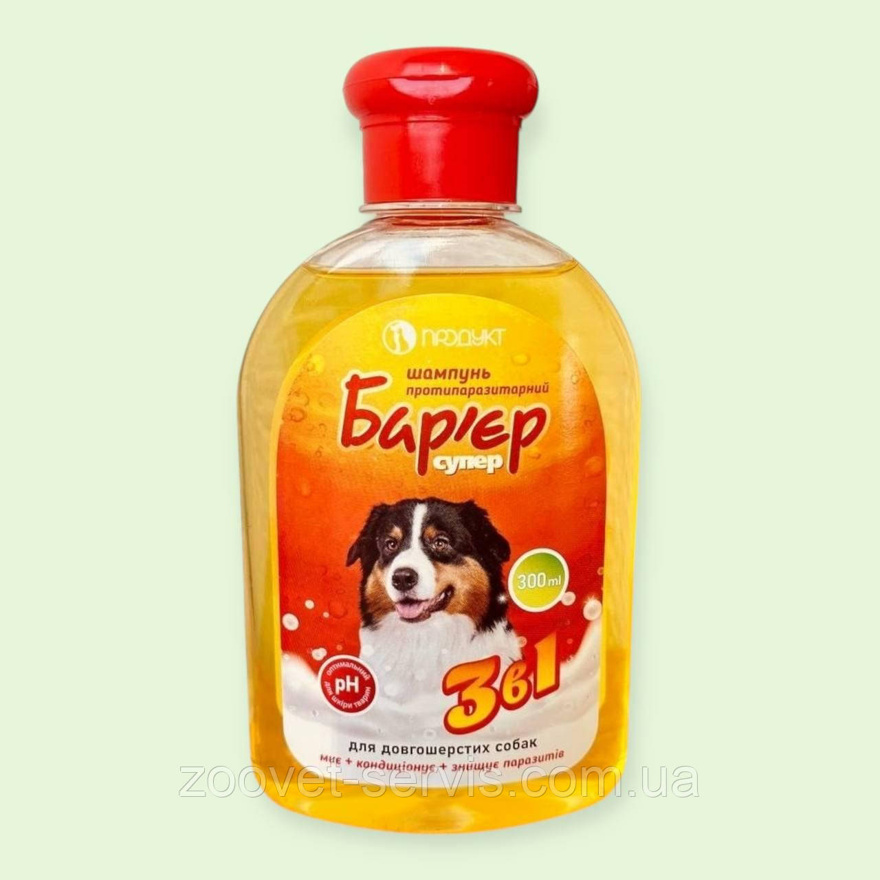 Шампунь Бар'єр супер 3 в 1 протипаразитарний для довгошерстих собак проти бліх, вошей і кліщів, 300 мл, фото 1