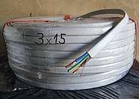 Кабель багатожильний ШВВП 3х1.5 мідний плоский Одеса ГОСТ (кратно 100м)