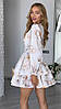 Бавовняна жіноча сукня пишна спідниця та об'ємні рукави квітковий принт Sms9442, фото 9