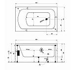 Ванна акрилова Milas 120x70х38 см прямокутна без ніжок, фото 2