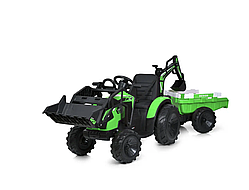 ВЕЛИКИЙ дитячий трактор - електромобіль з причепом та двома ківшами Bambi