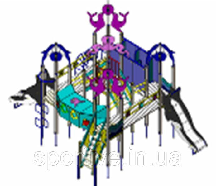 Ігровий комплекс з пластиковою гіркою 1,2 м – від Sportive