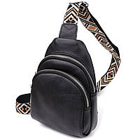 Жіноча сумка слінг із натуральної шкіри Vintage 22935 Чорний