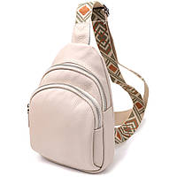 Сумка-слінг із натуральної шкіри для жінок Vintage 22936 Білий