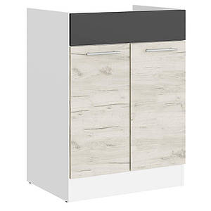 Кухонний модуль під мийку Еверест Еко 600 дуб крафт білий/графіт/білий 60х46х82 см (DTM-071022)