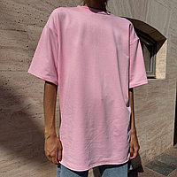 Жіноча футболка оверсайз, вільна, повсякденна з двонитки