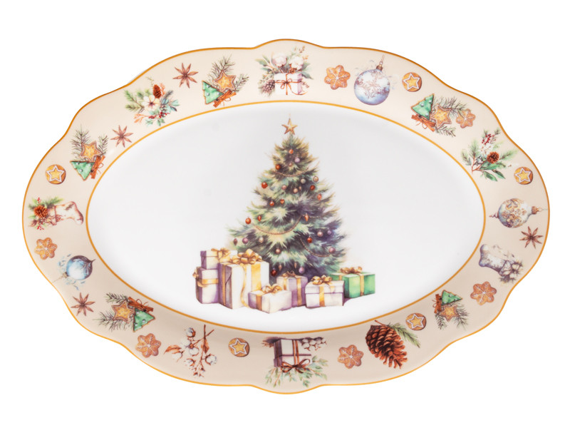 Блюдо новорічне овальне Lefard Tender Christmas 30,5 см 985-216