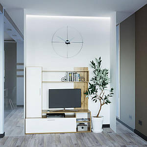 Стінка у вітальню Doros Кона 151х40х147 см Дуб тахо/Білий (DRS-011310)